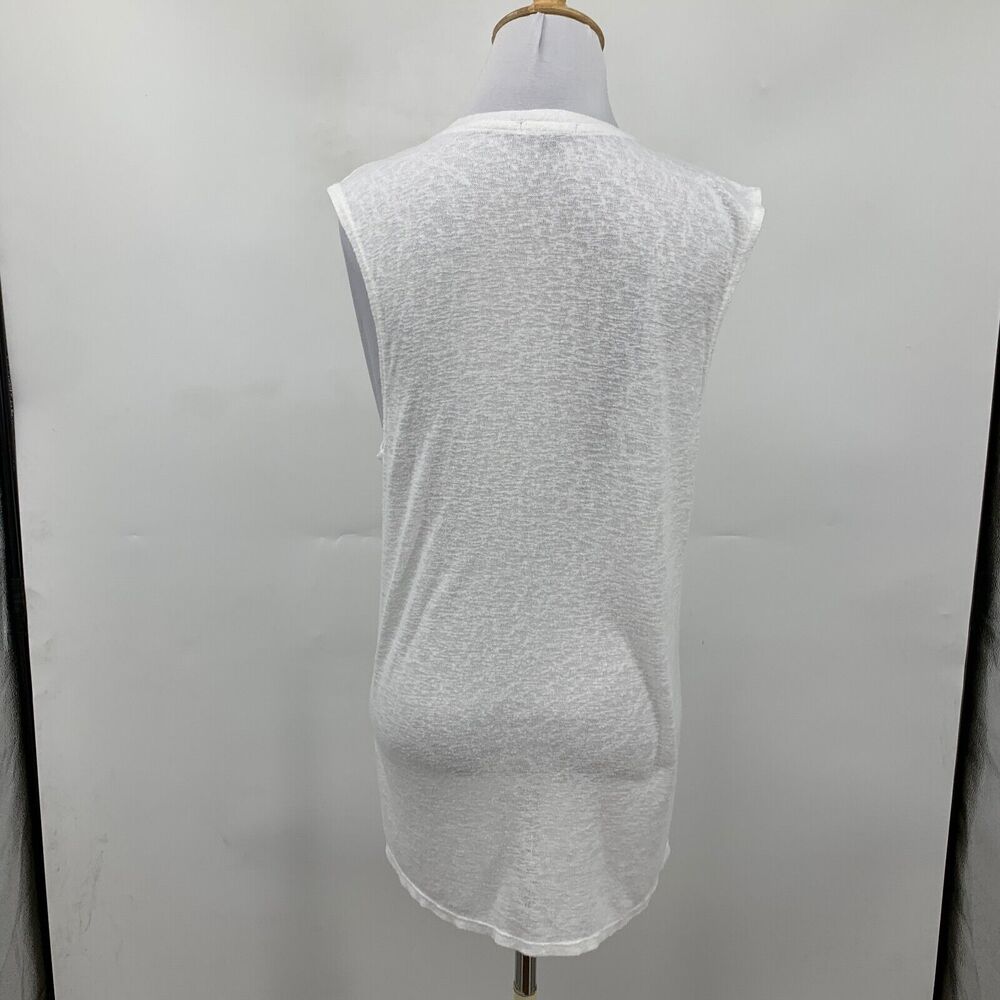 Rails Top Womens SP Petite Small White Semi Sheer Tunic Tank V Neck Sleeveless - Picture 4 of 11